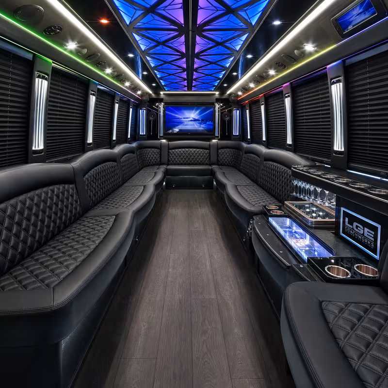 30 Passenger Party Bus Interior