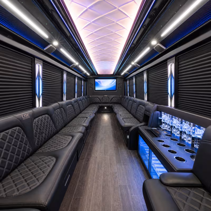 40 Passenger Party Bus Interior