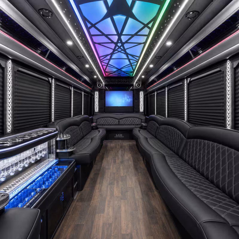 40 Passenger Party Bus Interior