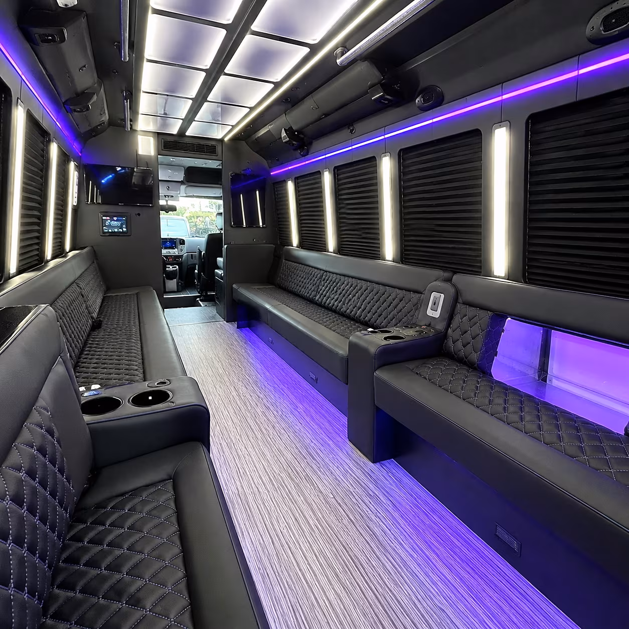 Hialeah Prom & Homecoming Transportation party bus interior