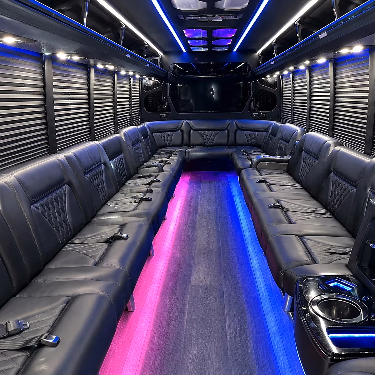 Hialeah Prom & Homecoming Transportation party bus interior